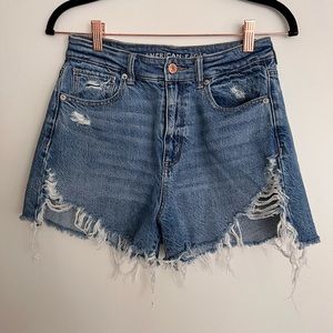 American Eagle High Waisted Denim Mom Shorts